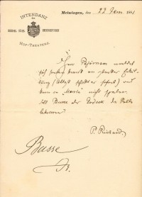 Brief: Paul Richard an Herzog Georg II., 22. 01. 1881