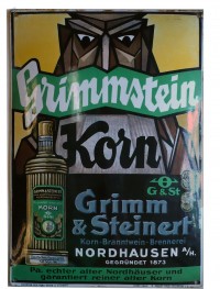 Reklameschild der Firma Grimm & Steinert