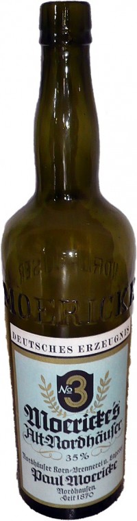 Schnapsflasche der Firma Moericke Nordhausen