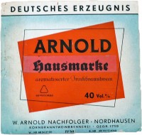 Etikett der Kornbranntweinbrennerei W. Arnold Nachfolger