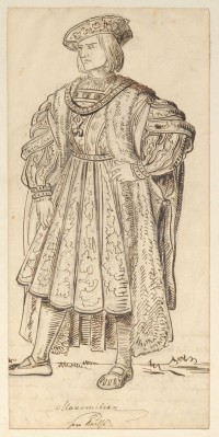 Maximilian, Burggraf von Freiburg (Kostümzeichnung zu "Das Käthchen von Heilbronn"