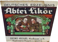 Etikett der Familie Georg Hügues "Abtei Likör"