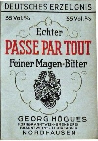 Etikett der Familie Georg Hügues "Echter Passe Par Tout"