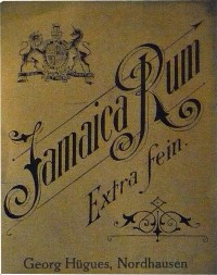 Etikett der Familie Georg Hügues "Jamaika Rum"