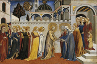 Sano di Pietro: Heimkehr Mariens aus dem Tempel. Um 1448-52