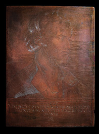 Kupferstichplatte mit dem Bildnis Philipp Melanchthons