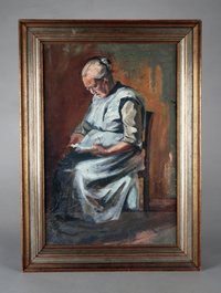 Gemälde: "Lesende Großmutter"