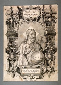 Kupferstich: "Christus mit Reichsapfel"