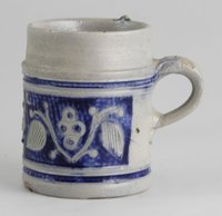 Walzenkrug monogrammiert "GR", Westerwälder Keramik