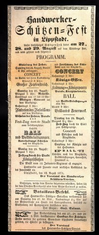 Fotokopie einer Einladung zum Schützenfest des Handwerker Schützenvereins 1871