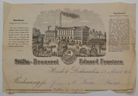 Originalrechnung der Stifts-Brauerei Eduard Frantzen