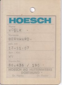 Werksausweis HOESCH