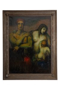Gemälde "Paar mit Kind (Allegorie)"