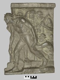 Bronzerelief "Remonte des Mineurs" (Ausfahrt der Bergleute)